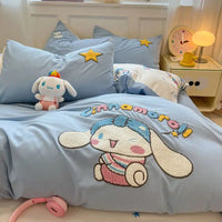 Sanrio Hello Kitty cartoon cute anime character cotton bed sheet duvet cover four-piece kawaii student dormitory three-piece set Sanrio-6