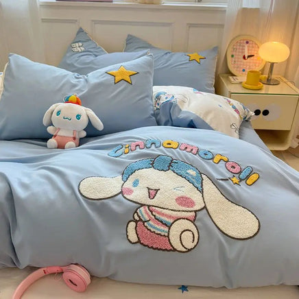 Sanrio Hello Kitty cartoon cute anime character cotton bed sheet duvet cover four-piece kawaii student dormitory three-piece set Sanrio-6