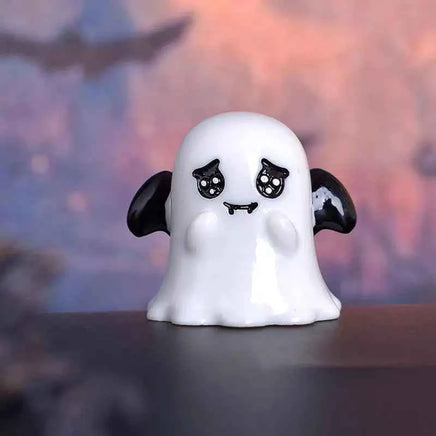 Halloween Miniature Ornament Pumpkin Resin Figurines Ornaments Ghost DIY Fairy Halloween Garden Adornments Ghost Doll Miniature