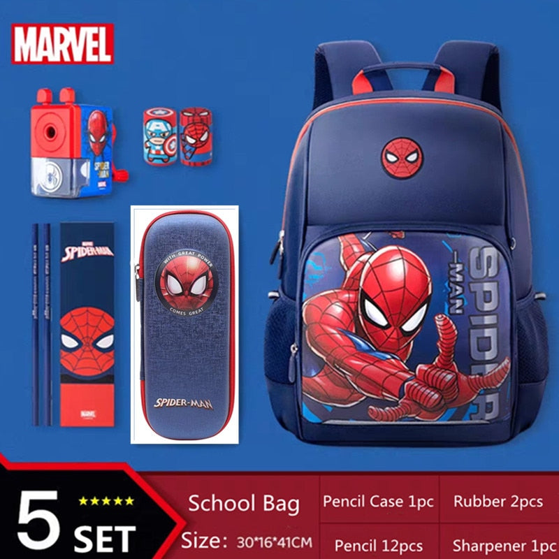 Spiderman Backpack New School Bags For Boys Primary Student Shoulder Grade 1-3 Mochilas B106