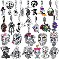 Gothic 2025 Charms 925 Sterling Silver Halloween Nightmare Skull Skeleton Beads Fit Snake Chain Bracelet Necklace DIY Jewelry