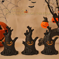 2024 Halloween Haunted House Horror Props, Halloween Ghost Tree Led Glow Ghost Lights, Horrific Atmosphere Home Decoration Light