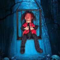 2025 April Fool's Day Prisoner Skull Ornament Induction Light Sound Electric Decoration Haunted House Holiday Party Prank Props baozaonanhai