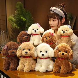 Lusy Store LLC Creative Realistic Teddy Dog Lucky Simulation Dog Poodle Plush Toys Handmade Realistic Figure Toy Plush Stuffed Animals Plush