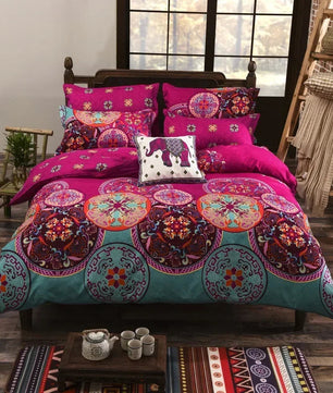Bohemian Style Bedding set Mandala Floral Printed Duvet Cover Pillowcase Germany Single Double Queen Super King Size 3pcs Sets Lusy Store