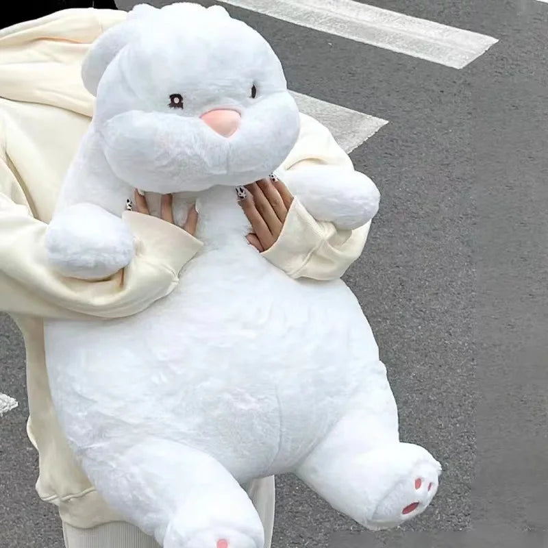 Lusy Store LLC Giant Lazy Rabbit Dolls Soft Plush Cute White Bunny Animal Toys Baby Sleep Pillows Cushion Gifts Plush