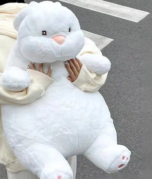 Lusy Store LLC Giant Lazy Rabbit Dolls Soft Plush Cute White Bunny Animal Toys Baby Sleep Pillows Cushion Gifts Plush