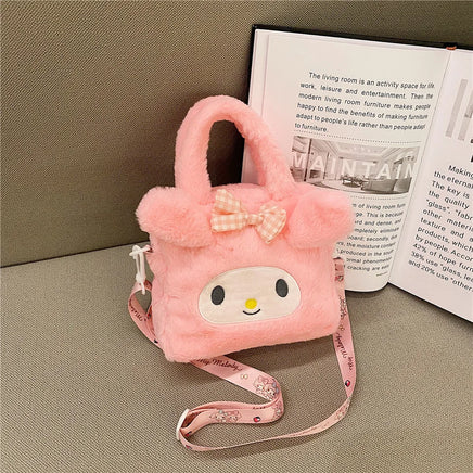 Sanrio Bag Kawaii Kuromi Cinnamoroll My Melody Cartoon Anime Plush Handbag Cosmetic Bag Travel Storage Bag Women Girl Gifts style C 20 15cm