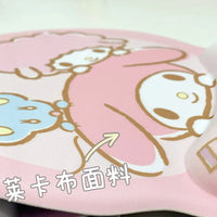 Kawaii Sanrio Mouse Pad With Wrist Rest Non-slip Rubber Computer Pad Anime Kuromi Cinnamoroll My Melody Cute Cartoon Girl Gifts