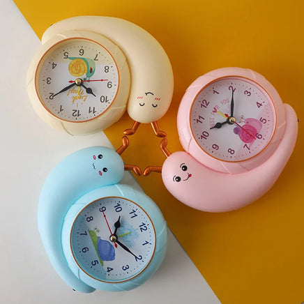Children's Cute Alarm Clock Cartoon Snail Small Bedroom Home Wall Decor Hanging Table Clock