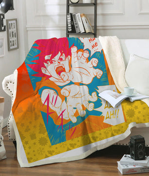 Orange Dragon Ball Z Blanket Sherpa Blanket Bedspreads