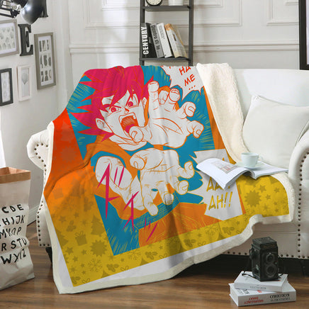 Orange Dragon Ball Z Blanket Sherpa Blanket Bedspreads