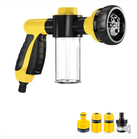Pet Dog Wash Outdoor, High-Pressure Pet Shower Sprayer Dog Shower Brush And Pet Grooming Comb For Watering Flowers, Car Washing, Pet Bathing (Yellow with four heads)