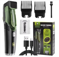 Washable Electric Vacuum Beard Trimmer: Mess-Free Wet & Dry Grooming with Auto-Suction! - Lusy Store LLC 