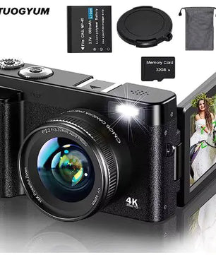 4K 48MP Compact Camera with Flip Screen & Autofocus - Lusy Store LLC 
