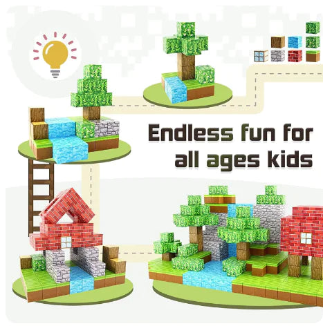 Lusy Store LLC DIY Magnetic Building Blocks Set for Kids, Ages 3+ Toys
