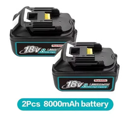 Original Li-Ion Battery – 18V, Available in 6.0Ah, 8.0Ah, 12.0Ah DC18RC Charger 2PCS 8Ah battery