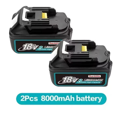 Original Li-Ion Battery – 18V, Available in 6.0Ah, 8.0Ah, 12.0Ah DC18RC Charger 2PCS 8Ah battery