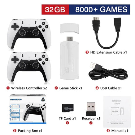 M8 Plus Video Game Console White Black 32G