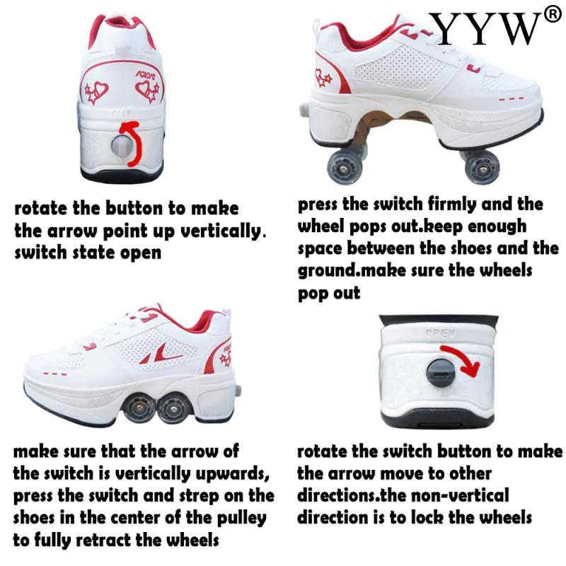 Lusy Store LLC Casual Sneakers Walk Roller Skates Sneakers