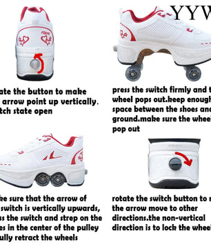Lusy Store LLC Casual Sneakers Walk Roller Skates Sneakers