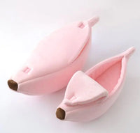 Portable Banana Pet Bed Pink Large