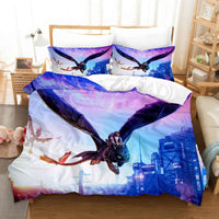 Hello Kitty Bedding Set - Pink Gradient Floral Duvet Cover & Hello Kitty Bed Sheets