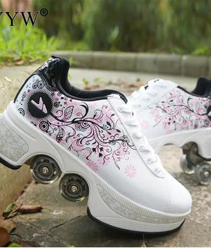 Casual Sneakers Walk Roller Skates