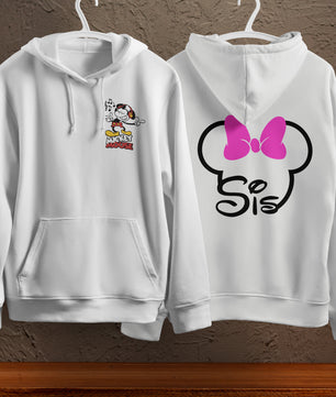 Lusy Store Mickey Mouse Hoodie Vintage White Khaki Hoodie Long Sleeve Hooded Pullover Personality Streetwear Hoodies & Sweatshirts