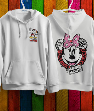 Lusy Store Mickey Mouse Hoodie Vintage White Khaki Hoodie Long Sleeve Hooded Pullover Personality Streetwear Hoodies & Sweatshirts