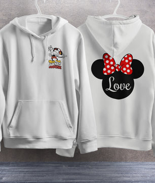 Lusy Store Mickey Mouse Hoodie Vintage White Khaki Hoodie Long Sleeve Hooded Pullover Personality Streetwear Hoodies & Sweatshirts