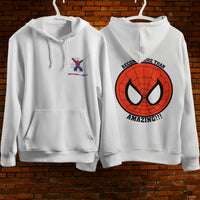 Spider Man Hoodie Casual Clothes Black White Khaki Hoodie Long Sleeve Hooded Pullover Personality Streetwear White 3