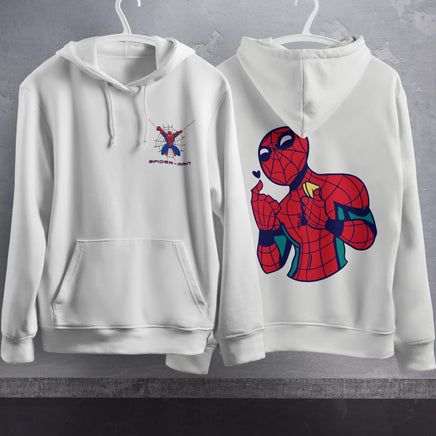Spider Man Hoodie Casual Clothes Black White Khaki Hoodie Long Sleeve Hooded Pullover Personality Streetwear White 1