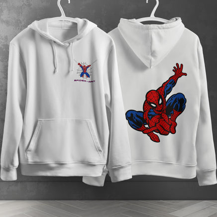 Spider Man Hoodie Casual Clothes Black White Khaki Hoodie Long Sleeve Hooded Pullover Personality Streetwear White 1