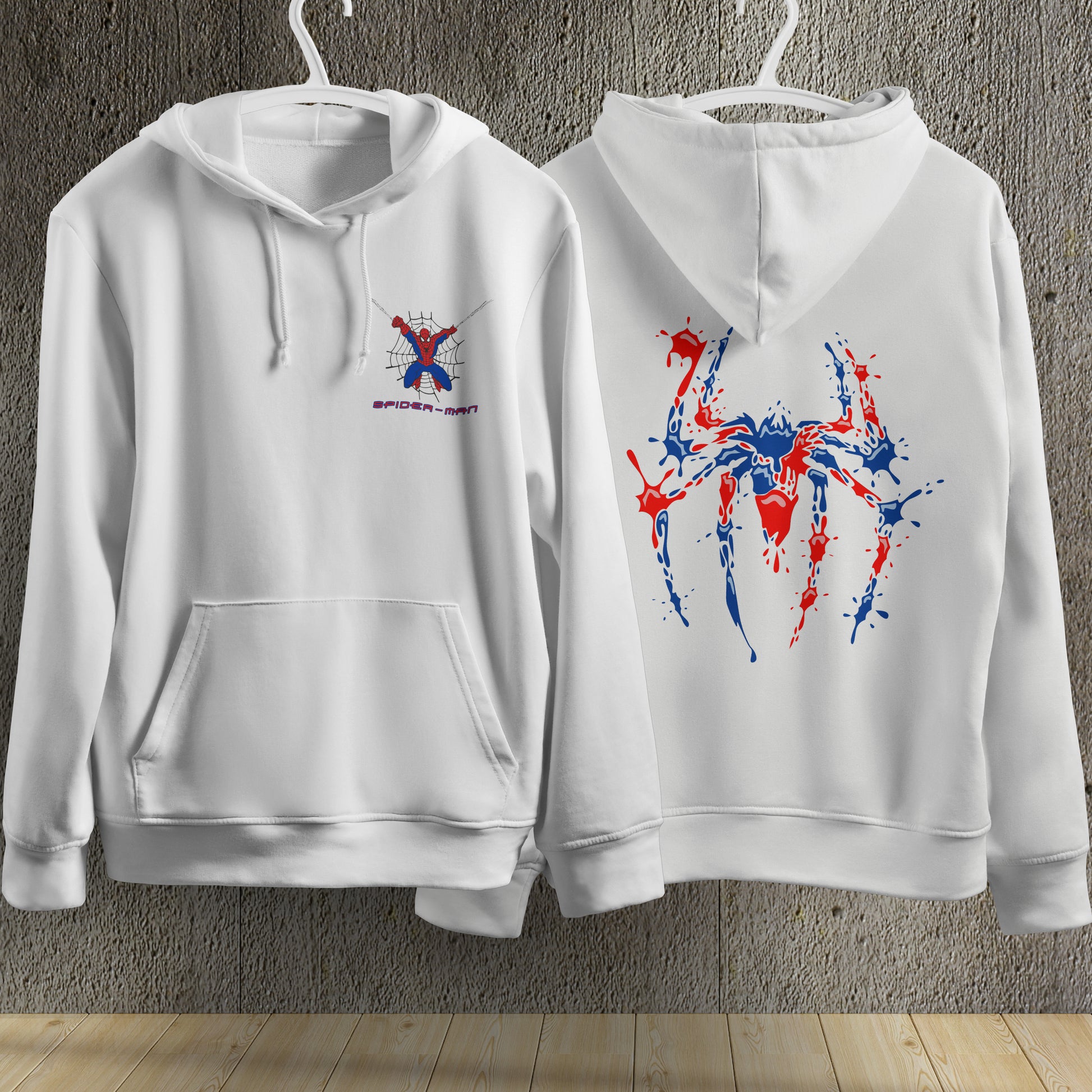 Lusy Store Spider Man Hoodie Casual Clothes Black White Khaki Hoodie Long Sleeve Hooded Pullover Personality Streetwear Hoodies &amp; Sweatshirts
