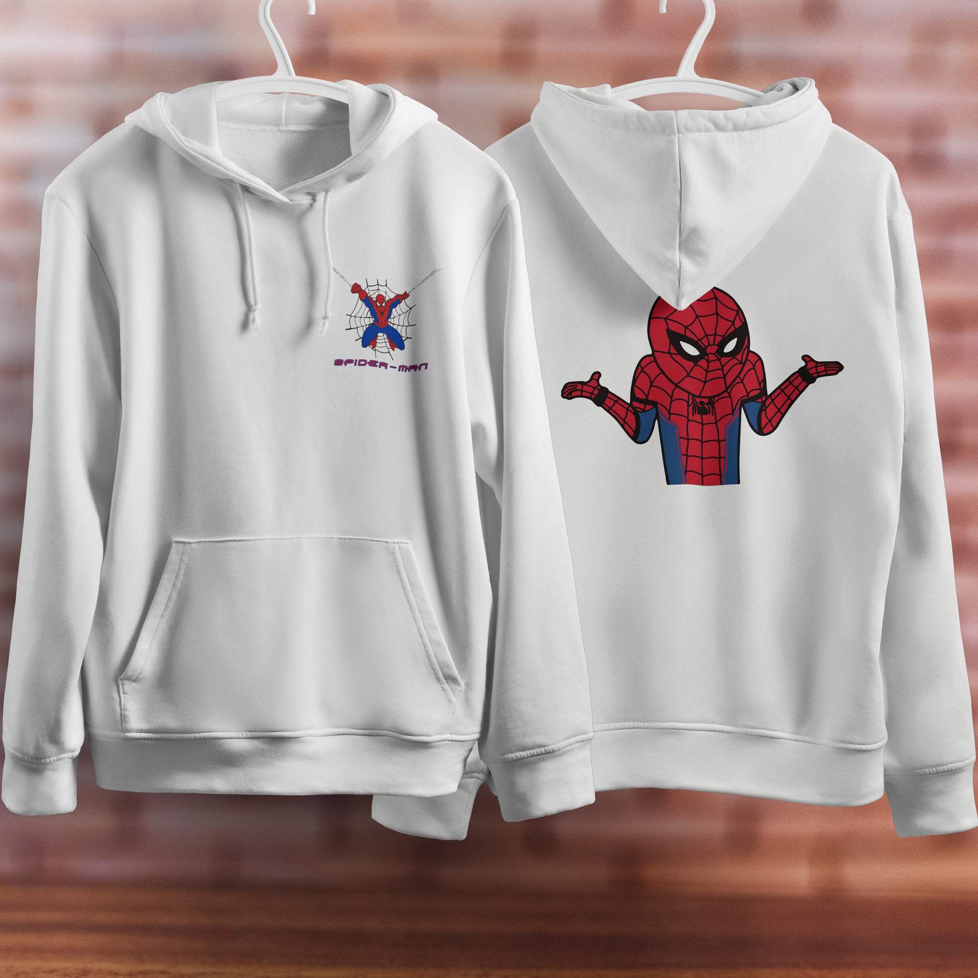 Lusy Store Spider Man Hoodie Casual Clothes Black White Khaki Hoodie Long Sleeve Hooded Pullover Personality Streetwear Hoodies &amp; Sweatshirts