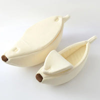 Portable Banana Pet Bed Creamy-White Extra Large