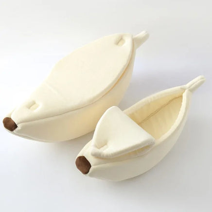 Portable Banana Pet Bed Creamy-White Extra Large