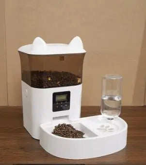Automatic Pet Waterer & Feeder - 4L for Cats & Dogs White Coffee