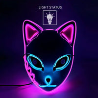 Halloween LED Cat Mask Light Pink Blue 24.5 x 17.5 Centimeters