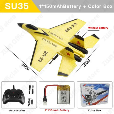 High-Flying RC Plane Yellow 1B Box SU35