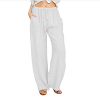 Lusy Store Women's Casual Cotton And Linen Loose Yoga Pants Pants