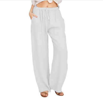 Lusy Store Women's Casual Cotton And Linen Loose Yoga Pants Pants