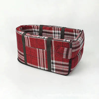 Pet Carpool Seat Red Grid 48*26*24 18.9*10.2*9.4 inch