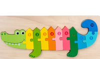 Children's Cartoon Number Animal Puzzle – Wooden 3D Fun Crocodile1