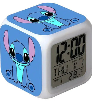Alarm Clock with Night Light and Color Changing LEDs - Lilo & Stitch Desk Home Decor for Kids - Lusy Store LLC