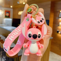 Anime Characters Keychain Set - Mickey Mouse, Minnie, Lilo & Stitch - for Kids, Car Pendant - Lusy Store LLC