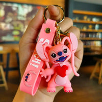 Anime Characters Keychain Set - Mickey Mouse, Minnie, Lilo & Stitch - for Kids, Car Pendant - Lusy Store LLC