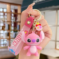 Anime Characters Keychain Set - Mickey Mouse, Minnie, Lilo & Stitch - for Kids, Car Pendant - Lusy Store LLC
