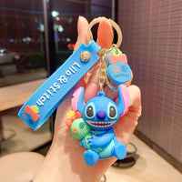 Anime Characters Keychain Set - Mickey Mouse, Minnie, Lilo & Stitch - for Kids, Car Pendant - Lusy Store LLC